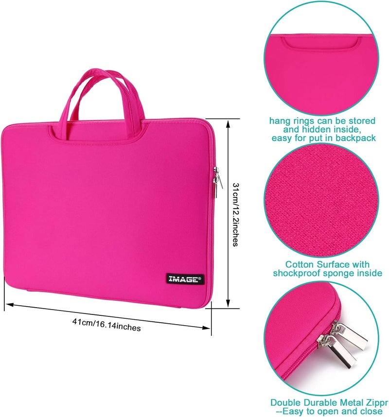 Image Protective Case for A4 Tracing LED Light Pad, Carrying Bag Travel Storage Case Pouch Cover with Pockets, for Laptop, Notebook, Most Tracing Light Table Pink - Image 3